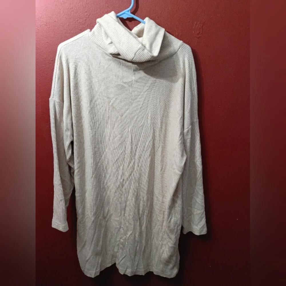 Time and Tru Cream Cowl Neck Sweater